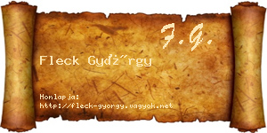 Fleck György névjegykártya